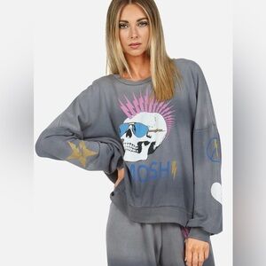Lauren Moshi SIERRA X MOSHI LIGHTNING SKULL Pullover XL